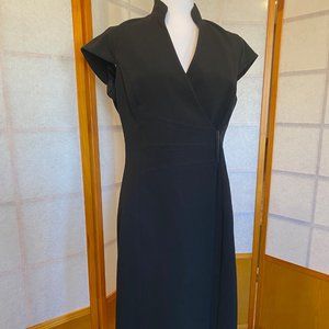 Calvin Klein Black Crepe Wrap Dress - LBD - Size 6 Excellent Condition